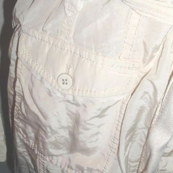 ELIE TAHARI IVORY button up shirt dress M epaulets safari pockets belt - Picture 6 of 8